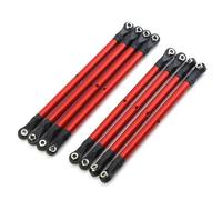 XAQRYQO Auto RC Tiranti per AXIAL per SCX10 90046 per TRX4 Accessori per Auto Cingolate RC 1/10 Set di Collegamenti A Barra Collegamento da 8 Pezzi con per Passo 313 Mm(Red)