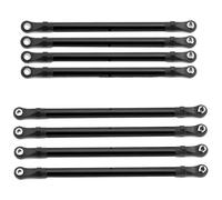 XAQRYQO Auto RC Tiranti per AXIAL per SCX10 90046 per TRX4 Accessori per Auto Cingolate RC 1/10 Set di Collegamenti A Barra Collegamento 8 Pezzi 313MM per Passo(Black)