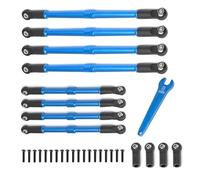XAQRYQO Auto RC Tiranti per Trxs per Summit per Revo 3. Parti di Aggiornamento per Auto RC 1/10 8 Pezzi Tirante Spinta Metallo Collegamento(Blue)