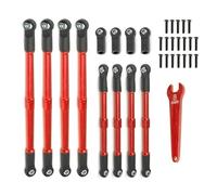 XAQRYQO Auto RC Tiranti per Trxs per Summit per Revo2.0 1/10 rc Car Upgrade Parts Accessori 8 Pezzi Tirante di Spinta Metallo Toe Links Tenditore 5319X 5338R(Red)