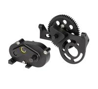 XAQRYQO Cambio Auto RC per Comp per Build per Builds per Rig Scatola di Trasferimento Supporto Motore Anteriore con Ingranaggio Cilindrico Delrin Auto Cingolata RC 1/10(Black)
