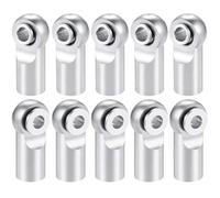 XAQRYQO Parti di Auto telecomandate 10 Pz M2.5 Lega di Alluminio Pivot Link Rod End Sfere Testa Comune per RC Auto Crawler Barca Aereo Elicottero per Parti del Modello(Silver)