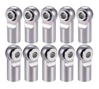 XAQRYQO Parti di Auto telecomandate 10 Pz M2.5 Lega di Alluminio Pivot Link Rod End Sfere Testa Comune per RC Auto Crawler Barca Aereo Elicottero per Parti del Modello(Gray)