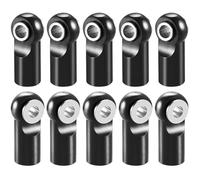 XAQRYQO Parti di Auto telecomandate 10 Pz M2.5 Lega di Alluminio Pivot Link Rod End Sfere Testa Comune per RC Auto Crawler Barca Aereo Elicottero per Parti del Modello(Black)