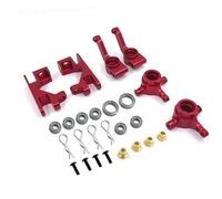 XAQRYQO Parti di Auto telecomandate per Traxxas per Slash 4X4 1/10 Parti di Automobili RC Blocco con Rotelle Metallo Sterzo per Tipo C Staffa per Mozzo Cuscinetto A Sfere(Red)