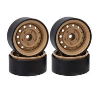 XAQRYQO Parti per Auto RC per Axial SCX10 per Traxxas TRX4 D90 per Redcat Gen8 1/10 RC Crawler Car 100 G/pz Cerchione Beadlock in Metallo da 1,9" Mozzo Ruota(Brown)
