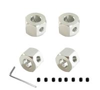 XAQRYQO Parti per Auto RC per MN D90 D91 rc Car Upgrade Parts RC Ricambi 4 PZ 5mm A 12mm Metallo Combiner Mozzo Ruota Adattatore Esagonale Modifiche Auto Telecomando(Silver)