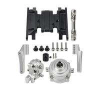 XAQRYQO Parti per Auto RC per SCX10 II Telaio Fai da Te 1/10 RC Montaggio Motore Anteriore Trasmissione Ad Ingranaggi Planetari Caso Trasferimento Piastra Paramotore Drive Shaft Set(Silver)