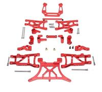 XAQRYQO Parti per Auto RC per Traxxas per Slash 2WD per VXL 1/10 RC Accessori di Ricambio per Auto Kit Parti Metalliche Braccio Sospensione Ammortizzatore Torre Blocco Sterzo(Red)