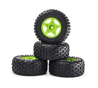 XAQRYQO Parti per Auto RC per Traxxas per Slash per ARRMA per SENTON 1/8 1/10 RC Auto 4 Pezzi 110mm Pneumatico per Camion A Breve Corso con 12mm 14mm 17mm Ruota Esagonale(Green)