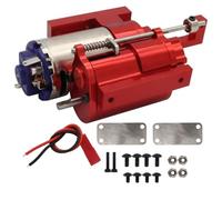 XAQRYQO Parti per Auto RC per WPL B1 B14 B24 C14 C24 per MN D90 D91 MN96 1/12 rc Car Parts Cambio A 2 velocità Completamente in Metallo di Tre Generazioni con Servo(Red,A)