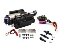 XAQRYQO Parti per Auto RC per WPL B1 B14 B24 C14 C24 per MN D90 D91 MN96 1/12 rc Car Parts Cambio A 2 velocità Completamente in Metallo di Tre Generazioni con Servo(Black,B with servo)
