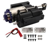 XAQRYQO Parti per Auto RC per WPL B1 B14 B24 C14 C24 per MN D90 D91 MN96 1/12 rc Car Parts Cambio A 2 velocità Completamente in Metallo di Tre Generazioni con Servo(Black,A)