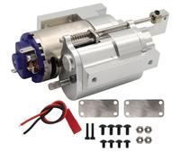 XAQRYQO Parti per Auto RC per WPL B1 B14 B24 C14 C24 per MN D90 D91 MN96 1/12 rc Car Parts Cambio A 2 velocità Completamente in Metallo di Tre Generazioni con Servo(Silver,A)