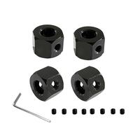 XAQRYQO Parti per Auto RC per WPL D12 C14 C24 B14 B16 B36 per MN D90 D91 rc Car Upgrade Parts 4PCS 5mm A 12mm Metallo Combiner Adattatore Esagonale Mozzo Ruota(Black)