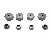XAQRYQO Parti per Auto RC per WPL D12 C24 C34 B24 B36 per MN D90 D99 rc Car Upgrade Parts 4 Pezzi Adattatore Esagonale per Mozzo Ruota Combinatore in Metallo da 5 Mm A 12(Gray)
