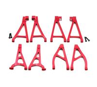 XAQRYQO Parti RC per Traxxas per Summit per E-Revo per VXL 1/16 Set Bracci Sospensione Anteriori Posteriori Superiori Inferiori in Metallo 7131 7132R Parti Aggiornamento Auto RC Accessori(Red,Set)