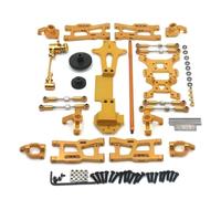 XAQRYQO Parti RC per Wltoys 144001 144002 144010 1/14 Kit Parti Aggiornamento Metallo Braccio Oscillante Asta Collegamento Blocco Sterzo Tazza Torre Ammortizzatori Accessori Auto RC(Yellow)