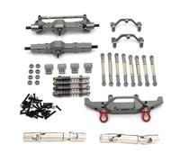 XAQRYQO Parti RC per WPL C14 C24 C24-1 1/16 rc Cars Upgrade Parts Telaio Anteriore Posteriore Assale Barra Collegamento Barra Trazione Supporto Ammortizzatore Paraurti Set Ricambio(Gray)