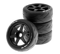 XAQRYQO Pneumatici in Gomma RC per ARRMA per Redcat per Team per Losi per Kyosho per VRX per HPI 1/8 RC off-Road per Buggy Pneumatici da 105mm Ruota 17mm Hex(Black)