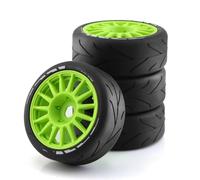 XAQRYQO Pneumatici in Gomma RC per ARRMA per Traxxas per Redcat per Team per Kyosho 1/8 RC off-Road per Buggy per Rally Car 103mm Pneumatici Ruota 17mm Hex(Green)