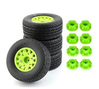 XAQRYQO Pneumatici in Gomma RC per TRAXXAS per Slash per ARRMA per SENTON 1/8 1/10 rc Car Short Course Truck Pneumatico da 113mm con Ruota Esagonale 12mm 14mm 17mm(Green)