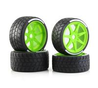 XAQRYQO Pneumatici per Auto RC per Arrma 1/7 per Crimine per FSR per Modello GT RC Auto Parti Aggiornamento 4 Pezzi 53/107 42/100 Pneumatico 17mm Ruota Esagonale(Green)