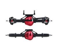 XAQRYQO RC Assale Anteriore per Axial per SCX10 per D90 ASSE Posteriore Anteriore Alluminio/Acciaio con Base Servo per Parti di Aggiornamento per Auto Rock Crawler 1/10 RC(Black,1Set)