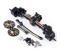 XAQRYQO RC Assale Anteriore per Axial per SCX24 per Deadbolt C10 per JLU per Gladiator 1/24 RC Crawler Anteriore Posteriore Portale Metallo Pesi 'ASSE Collegamento dello Sterzo(Front Axle)