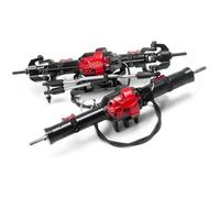 XAQRYQO RC Assale Anteriore per D90 1:10 RC Rock Crawler Modello di Auto Accessori Parti Lega Alluminio ASSE Anteriore/Posteriore con Bloccaggio del Differenziale(1Set)