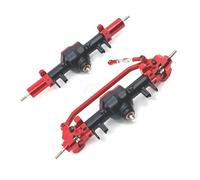 XAQRYQO RC Assale Anteriore per MN per MN128 MN86 G500 1/12 RC Auto Parti di Aggiornamento Metallo Aggiornato ASSE Anteriore E Posteriore Differenziale Montaggio(Black Red,1 Set)