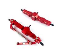 XAQRYQO RC Assale Anteriore per WPL per C14 C24 B14 B24 B16 B36 Anteriore Metallo Ponte Posteriore ASSE Scatola Ingranaggi 1/16 RC Auto Camion Rock Crawler Parti Automobili(Red,Front Rear Axle)