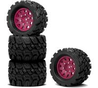 XAQRYQO RC Auto Pneumatici Ruota per Arrma per Granite per RC per Monster Truck Ruote E Pneumatici Buggy per Camion Esagonali da 12 Mm/14 Mm per 1/10(Purple)