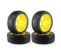 XAQRYQO RC Auto Pneumatici Ruota per ARRMA per Redcat per Team per Losi per Kyosho per HPI per HSP 116Mm 1/8 RC Buggy Pneumatici 17Mm Hex Ruote E(Yellow)