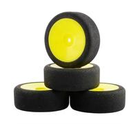 XAQRYQO RC Auto Pneumatici Ruota per HSP per HPI 12mm Hex RC per Accessori Auto da per Corsa 4 Pezzi Set di Cerchi Schiuma su per Strada 1/10(Yellow)