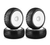 XAQRYQO RC Auto Pneumatici Ruota per Racing per Auto 4WD per Nitro per HPI per Kyosho ZD per Hongnuo 1/8 RC off Road Buggy Pneumatici Ruota 17mm Mozzi Esagonali 4 Pezzi 116mm(White)