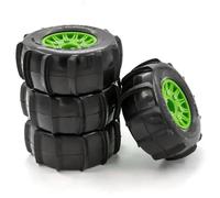 XAQRYQO RC Auto Pneumatici Ruota per Trax per Slash per Huanqi 727 per E-Revo Pianto da 116 Mm 1: 8 1:10 Adattatore per Pneumatici per per Cartoncino per Auto RC 12/14/17(Green)