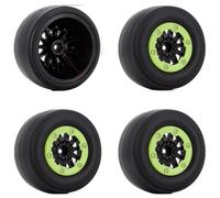 XAQRYQO RC Auto Pneumatici Ruota per Traxxas per Slash 2WD Pneumatici RC A Percorso Breve per Auto Gomma Plastica Ruote E 1/10 12mm Esagonale(Red)