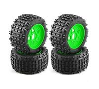 XAQRYQO RC Auto Pneumatici Ruota per TRAXXAS per Slitta per E-Revo per ARRMA per KRATON per Outcast 4Pc 1/8 1/10 RC Auto Camion Pneumatico con Ruota Esagonale(Green)