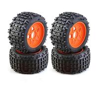 XAQRYQO RC Auto Pneumatici Ruota per TRAXXAS per Slitta per E-Revo per ARRMA per KRATON per Outcast 4Pc 1/8 1/10 RC Auto Camion Pneumatico con Ruota Esagonale(Orange)