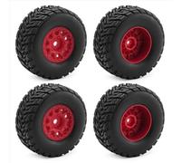 XAQRYQO Ruote e Pneumatici rc per ARRMA per Mojave per GROM 1/14 rc Car Upgrade Parts Accessori di Ricambio WOWFU-4 Pezzi Cerchioni con Pneumatici(Red)