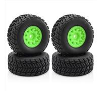XAQRYQO Ruote e Pneumatici rc per ARRMA per Mojave per GROM 1/14 rc Car Upgrade Parts Accessori di Ricambio WOWFU-4 Pezzi Cerchioni con Pneumatici(Green)
