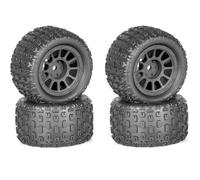 XAQRYQO Ruote e Pneumatici rc per ARRMA per Typhon per GROM per Granite 1/18 RC Truck Parti di Aggiornamento Accessori Ricambio 4 Pezzi Pneumatico Esagonale da 12 Mm(Black)