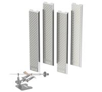 XARILK Set di 4 pietre diamantate per affilare coltelli con base in alluminio, 40 x 2,2 cm, kit di piastre diamantate per sistema di affilatura di tipo XARILK 240 # 400 # 600 # 1000 # grana