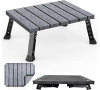 XARILK Sgabello pieghevole regolabile per caravan, camper, SUV, in metallo resistente, supporta 350 kg, antiscivolo e pieghevole, 3 livelli di altezza (18-24 cm), portatile, per campeggio, anziani e