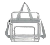 Xasbseulk Borsa trasparente con spalle - Borsa in PVC rinforzato grande trasparente