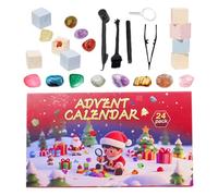 Xasbseulk Calendario 'Avvento | Conteggio di Natale,Set di per ventiquattro giorni con tema di scavo di cristalli roccia regali per calze di Natale e favori di festa per