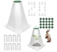 Xasbseulk Cappucci da giardino per piante, protezione per piante a forma di campana, per esterni, riutilizzabili, con chiodi da terra e fori per l'aria, per piantine di pomodori e fragole