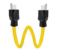 Xasbseulk Cavo Prolunga da Esterno - Presa Multipla Maschio-Maschio 5-15P,Cavo di Alimentazione per Cantieri - per Garage Officina Cantina Cucina Cantiere Magazzino Casa