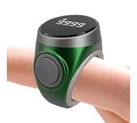 Xasbseulk Compteur Doigts Électronique - Bague Intelligente | Comptage Précis Boutons | Rappel Horaire Numérique Écran Large Accessoire Mémoire Prière Méditation Quotidienne